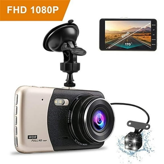 GJX 4'' Dash Cam Front and Rear, Electronics Dash Camera for Car, Hd Video Recorder Monitor Car Camera with Dual Lens, Summer Gift, Electronics Dashcam Dash Camera