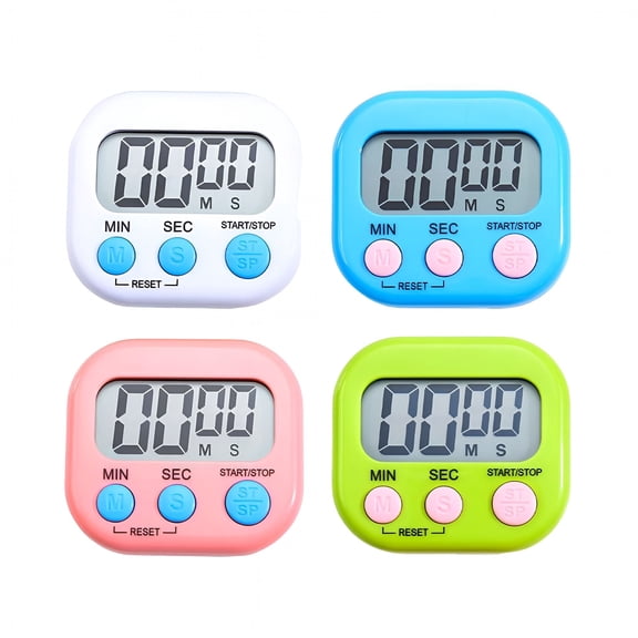 GJX 4 Pack Digital Kitchen Timer,Digital Timer with Big Display Loud Ring,Cooking Timers for Kitchen,Electronic Timer for Cooking,Game,Gym,Break Time,Classroom