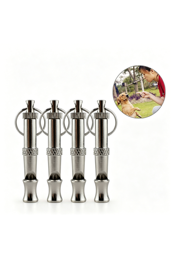 4 Pack Dog Whistle, Dog Whistle to Stop Barking, Adjustable Sound Pitch Dog Whistle with Keychain, Professional Recall Dog Training Whistles for All Dogs