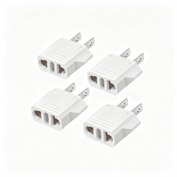 GJX 4 Pack European to Us Plug Adapter,220V to 110V Adapter Plug Converter,Travel Adapter European to American,Canada,Mexico,Type A,White