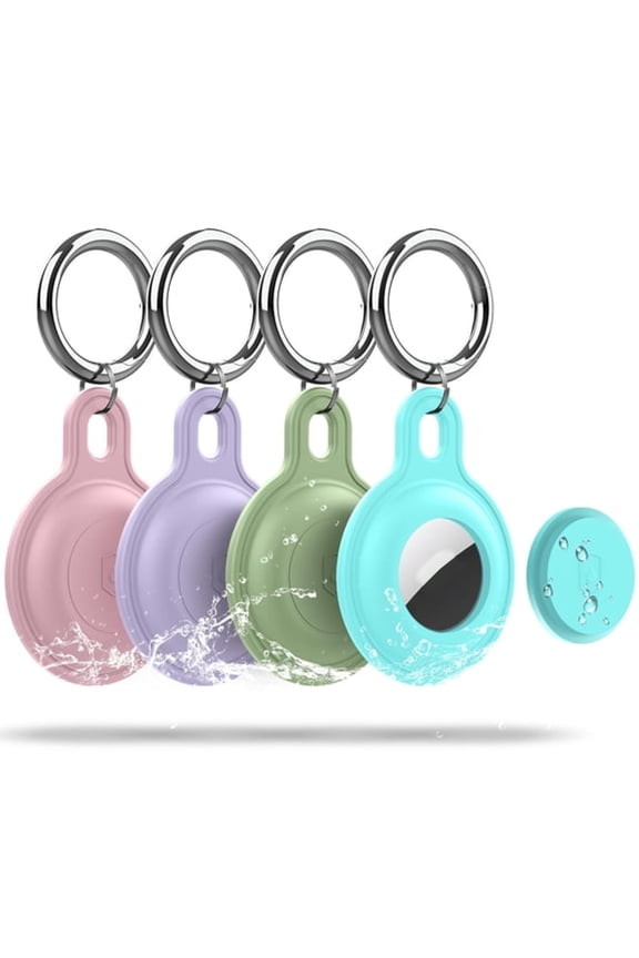 4 Pack Holder Air Tag Case,Anti-Scratch Key Chain for Apple Air Tags,Waterproof Silicone Case with Keychain,Protective Cover Key Finder Tracker Compatible with