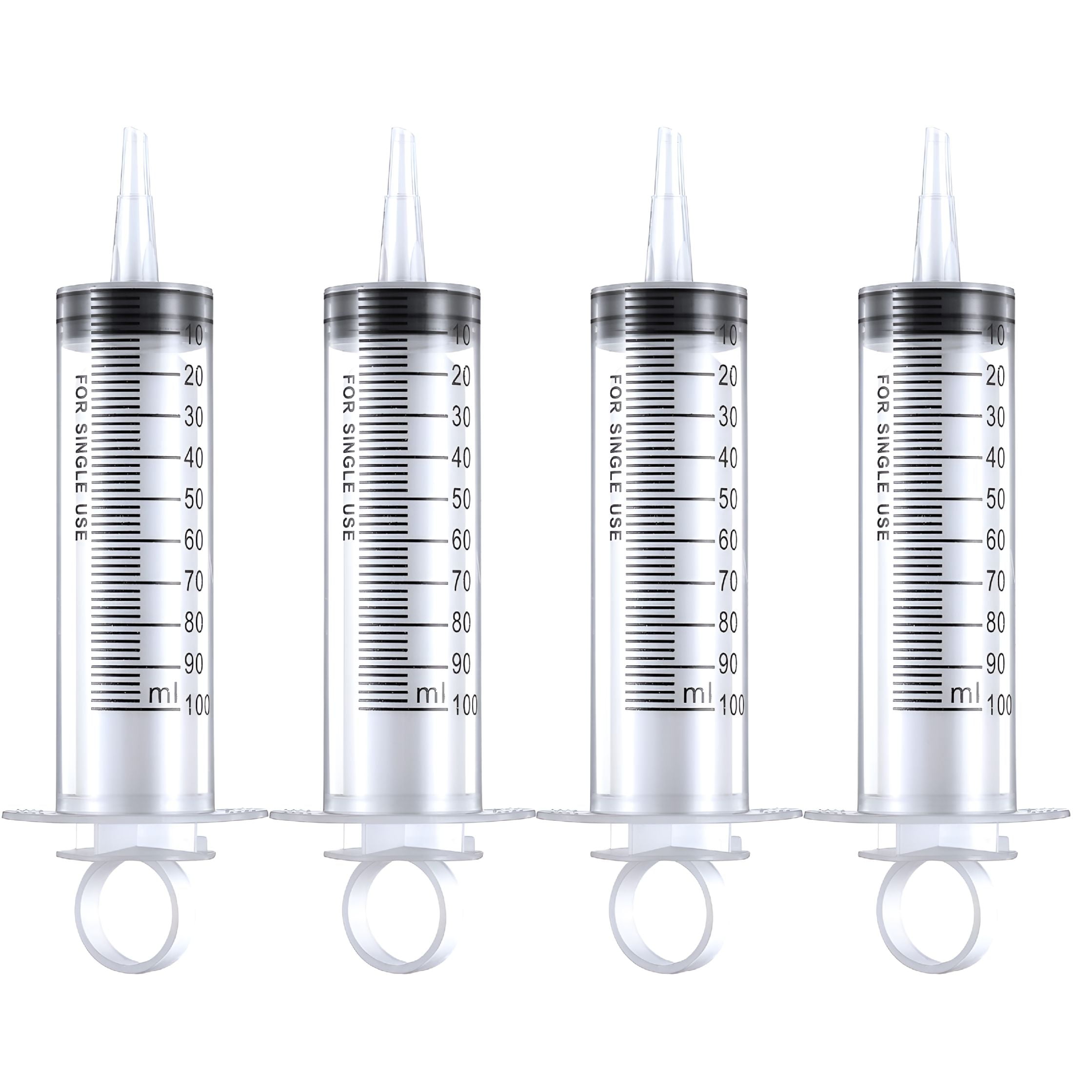GJX 4 Pack Large Plastic Syringe for Scientific Labs and Dispensing ...