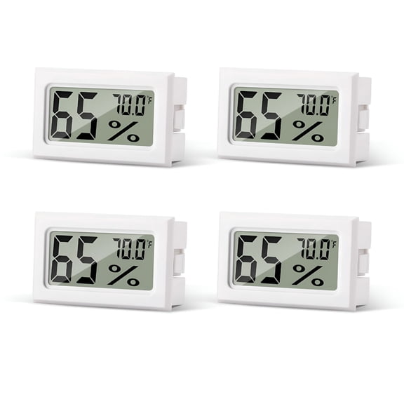 GJX 4-Pack Mini Hygrometer Indoor Humidity Meter,Digital Humidity Gauge Indoor Thermometer()For Home,Office,Reptile,Car,Greenhouse,Lab,Terrarium,Cellar,Humidors