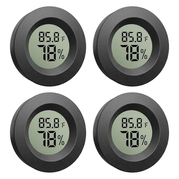GJX 4-Pack Mini Hygrometer Thermometer, Digital Lcd Humidity Meter Indoor/Outdoor Temperature Humidity Monitor, Reptile Thermometer Fahrenheit()/Celsius() for Incubators, Greenhouse Garden
