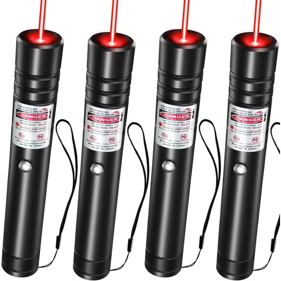 GJX [4 Packs] Rechargeable Red Laser Pointer High Power Red Beam Laser Light Long Distance Range For TV/LED/LCD Screens Tactical Flashlights Presentation Office/Outdoors/Astronomic/Construction
