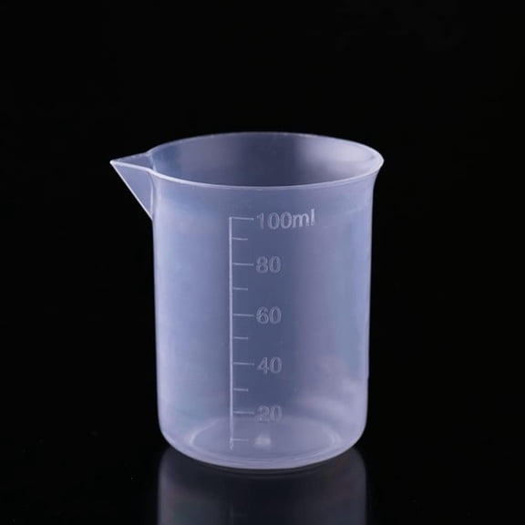 GJX 4 Pcs 100ml/3.4oz Plastic Graduated Cup Clear Measuring Cup Multipurpose Mixing Cups for Kitchen Cooking Medicine Measure Tool