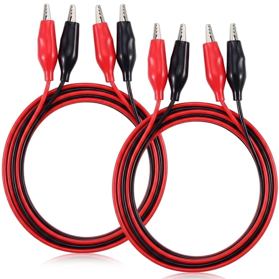 GJX 4 Pcs Alligator Clips Electrical,40"Es Test Leads with Alligator Clips,Double-Ended Jumper Wires for Electrical Testing,Circuit Connection,Experiment