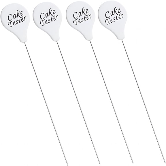 GJX 4 Pcs Cake Tester Stainless Steel Cake Test Pins Reusable Probe Skewer Testing Needle Sticks Kitchen Baking Tools for Cake Bread Biscuit Muffin Pancake