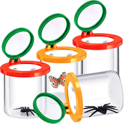 GJX 4 Pcs Insert Bug Viewer Magnifier Backyard Explorer Bug Catcher Kit for Kids Insect Cage Catcher Box Critter Insect Jar for Children Nature Exploration Toys Educational Science Kits