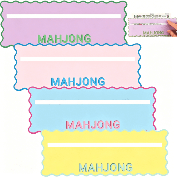 GJX 4 Pcs Mahjong Line Finder Card Guide Colorful Line Reader Cards for Game Night Competition Parties Mahjong Lover Gifts Accessories for Beginners(Light Color,Style 1)