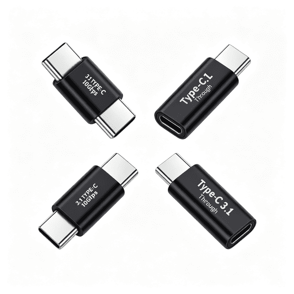 GJX 4 Pcs Usb-C to Usb-C Adapter Combo,10Gbps Type C Male to Male&Female Coupler,Supports 100W Fast Charge,4K Display,Universal Compatibility for Macbook,Ipad,Iphone,And Laptops