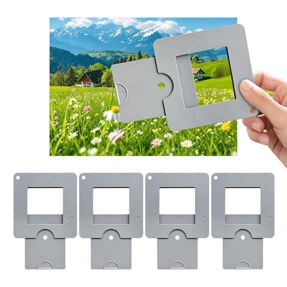 GJX 4 Pcs View Finder,Viewfinder for Artists,Sliding Viewfinder with Color Separation,Perfect for Painting Sketching Photography and Compositional Creation Ideal Choice for Artists