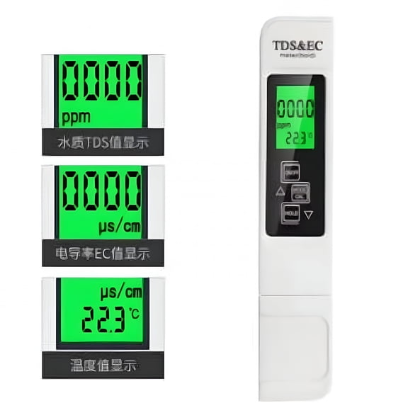 GJX 4-in-1 Digital TDS Meter, Water Quality Tester for EC & Temp, 0-9990PPM Pen Tool for Drinking Water RO System Aquariums