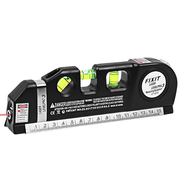 GJX 4-in-1 Leveler Tool Measure Multifunction,Cross Line Laser Level,8ft Measure Tape Ruler Adjusted