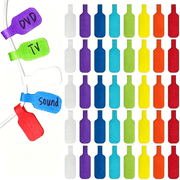 GJX 40 Pcs Cable Labels, Reusable Write On Cord Tags with Velcro, Large Waterproof Wire Markers for Electronics, Charging Cords, and Home Office Organization 8 Colors