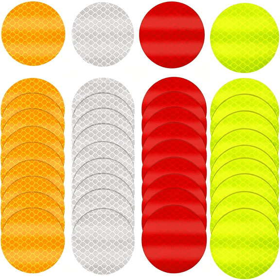 GJX 40Pcs Dot Reflective Tape Sticker Warning Reflector Stickers Safety Night Visibility Waterproof Reflector Sticker for Vehicle,Bicycles,Motorcycles,Clothing