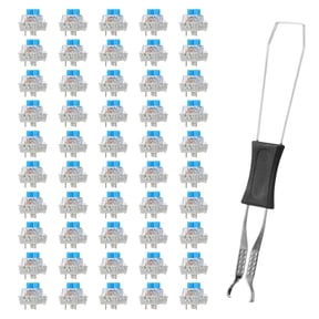 GJX 45 PCS Mechanical Keyboard Switches 3 Pin Blue Clicky Switches Dustproof Keyboard Clicker Keys Replacement for Gaming Keyboards