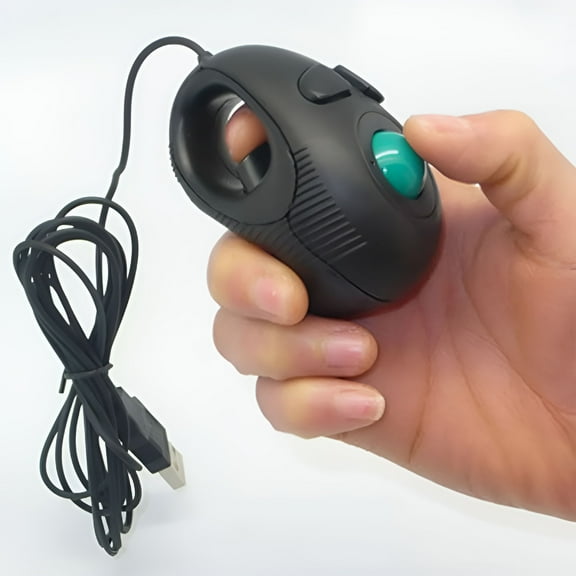 GJX 4D USB Mini Trackball Mouse, Portable Ergonomic Finger Controller