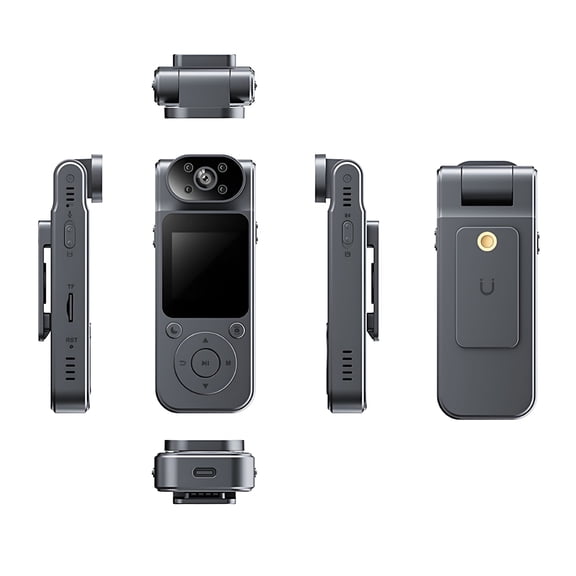 GJX 4K Body Camera with Audio and Video Recording Wearable Body Cam Mini Video Camera Camcorder 180Rotatable Lens Night Vision with Magnetic Back Clip for Law Enforcement Delivery Personal Traveling