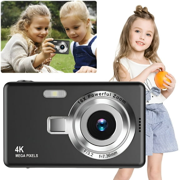 GJX 4K HD 1080P Digital Camera Anti-Shake Autofocus Vlogging Camera 96MP Portable Vlogging Camera 16X Zoom for Kid Adult Photography