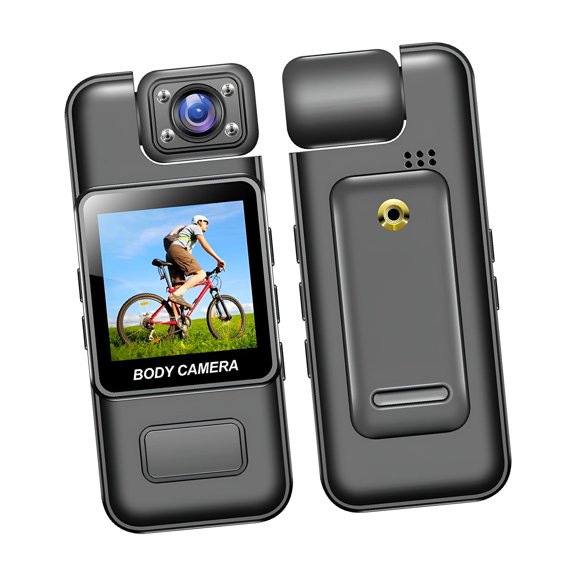 GJX 4K WiFi Body Camera with Audio and Video Recording Wearable Body Cam Mini Video Camera Camcorder 180 Rotatable Lens Night Vision Motion Detection with Back Clip