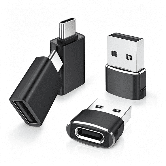 GJX 4Pack Usb to Usb C Adapter with Type C Male to 3.0 Female Adaptor,Thunderbolt 4 to Usba Otg Converter Block Plug for Iphone 17 17E 16 15 Pro Max Air,Mouse, S26 S25,Ipad,Iwatch 11,Car