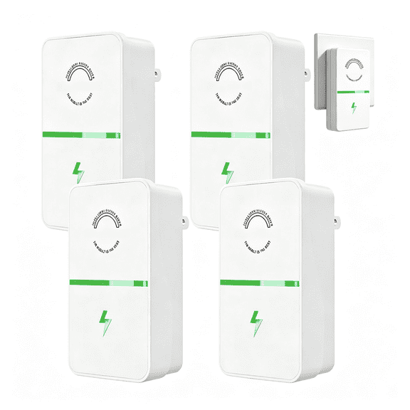 GJX 4Pc Electricity Saving Box, Energy Saving Device Smart, Save Plug Power Saver Voltage Optimization Surge Protection Thermoregulation Outlet Home Office Compact Plug