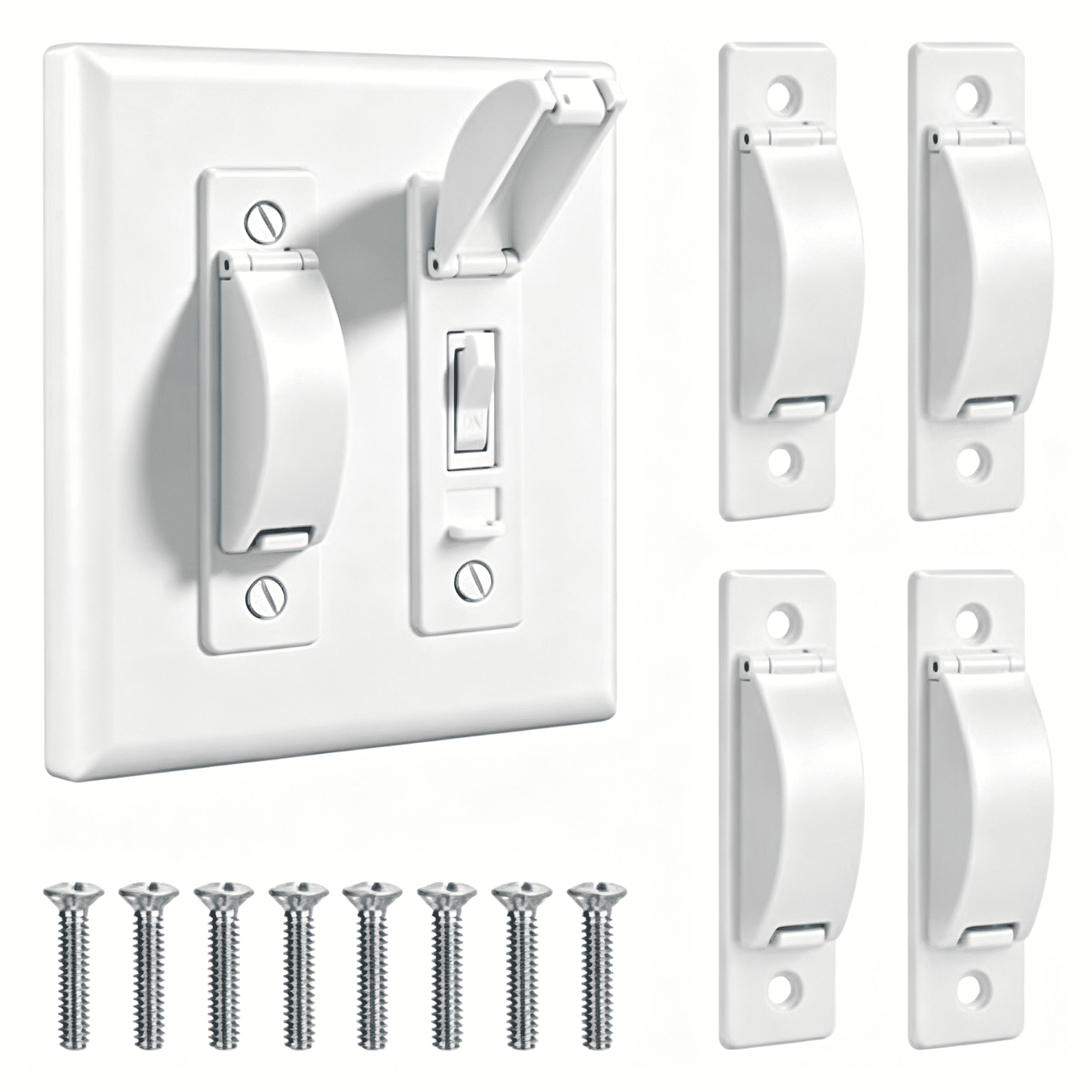 GJX 4Pc Light Switch Cover Guard,White Light Switch Lock,Light Switch ...