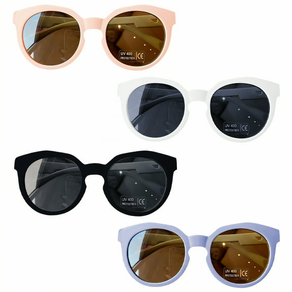 GJX 4Pcs Baby Sunglasses,Lightweight Frame Toddler Sunglasses Age 2-4,Trendy Design Infant Sunglasses,Style1