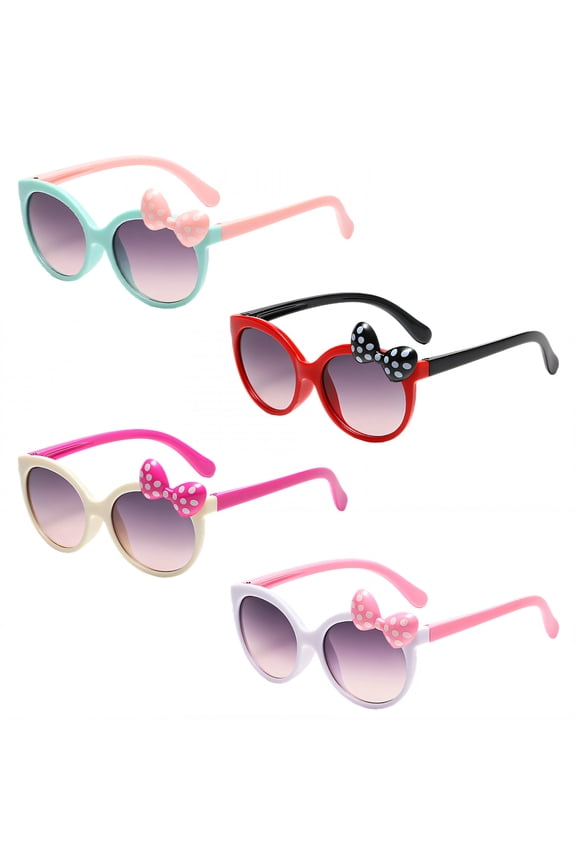 GJX 4Pcs Baby Sunglasses,Lightweight and Non-Pressing on the Nose Toddler Sunglasses Age 2-4,Must-Have for Cute Kids’ Styling Infant Sunglasses,Style1