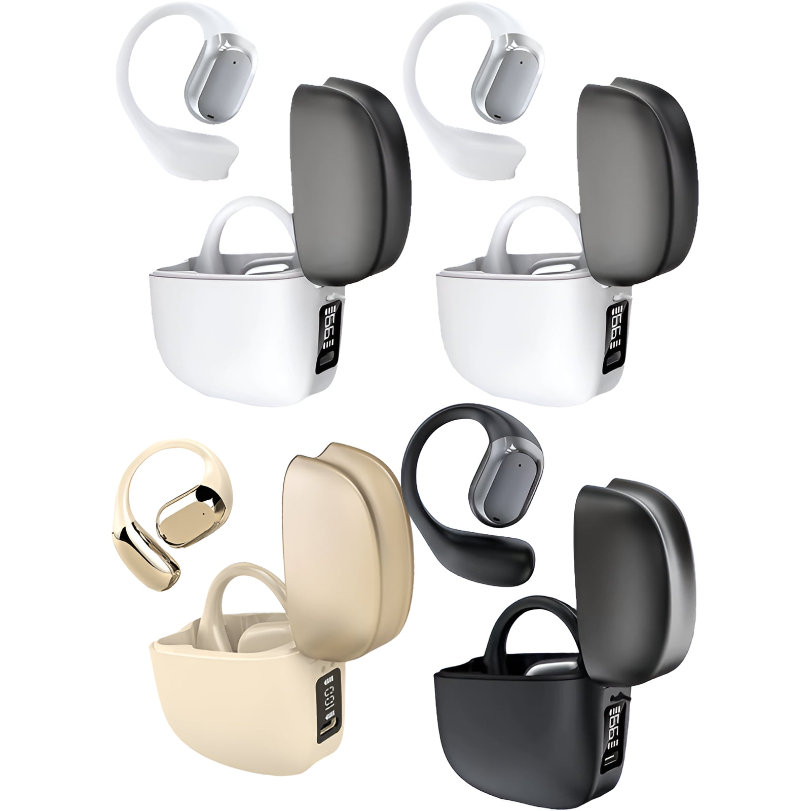 Gjx GJX 4Pcs Bone Conduction Headphones,Air Bone Conduction Technology Open ...