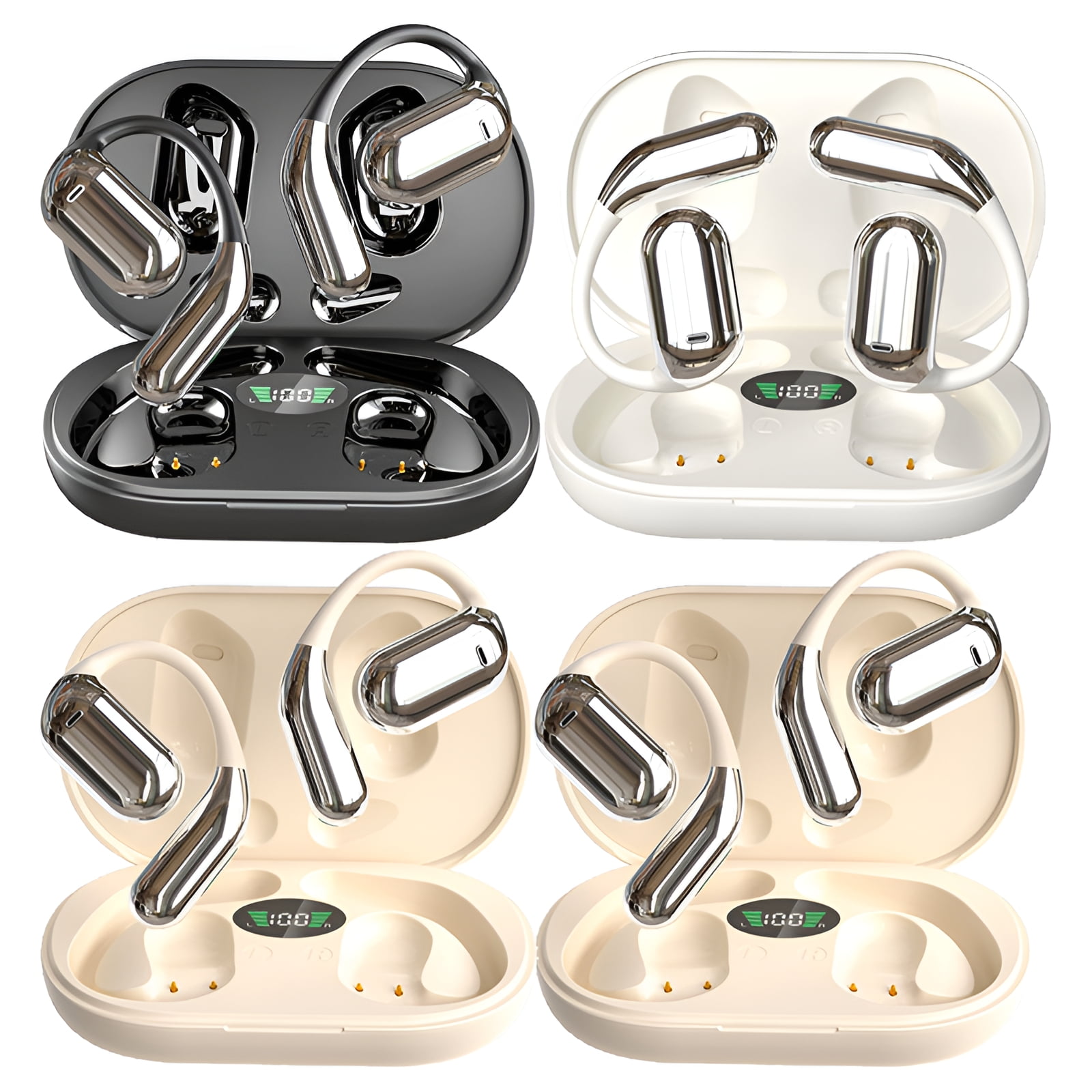 Gjx GJX 4Pcs Bone Conduction Headphones,Comfortable Long-Term Wear Open Ear ...