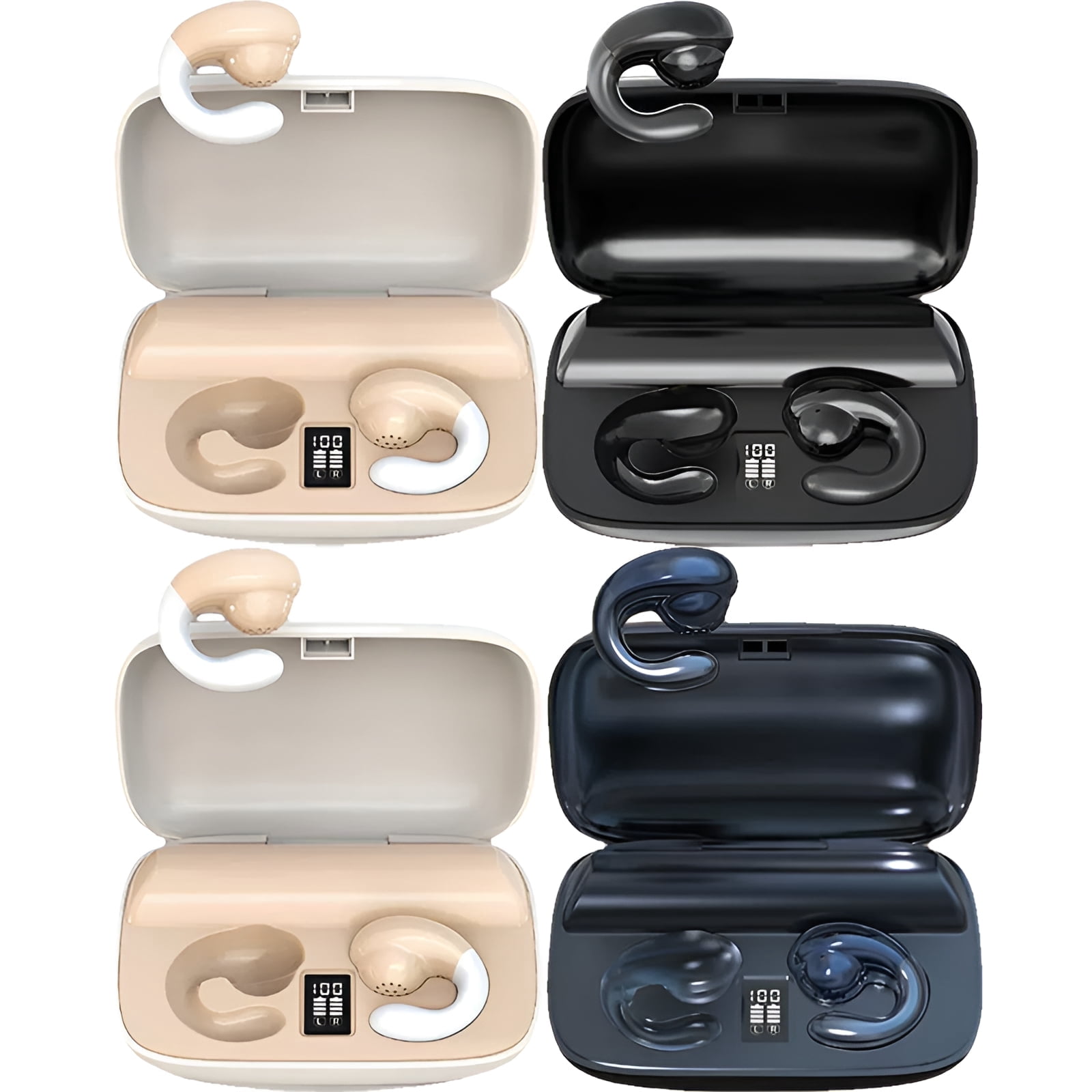 GJX 4Pcs Bone Conduction Headphones,Ear Clip Design Open Ear Headphones ...