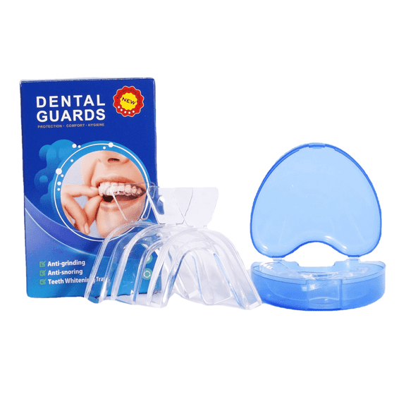 GJX 4Pcs Mouth Guard,Food Grade Eva Material Teeth Grinding Mouth Guard for Sleep,Nighttime Teeth Grinding Protection Custom Fit for Comfort Night Guard,Clear