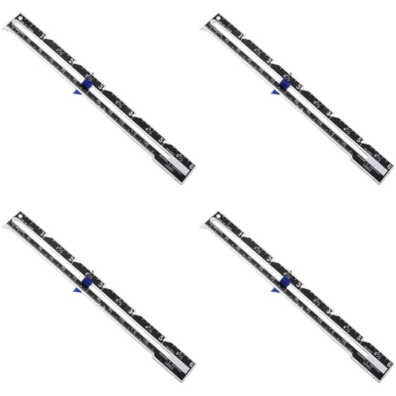 GJX 4Pcs Sewing Seam Gauge Ruler - 5.10 Inch Metal & Plastic Hem Guide - Dual-Sided Inch & Cm Measurements for Tailoring,Quilting,Knitting