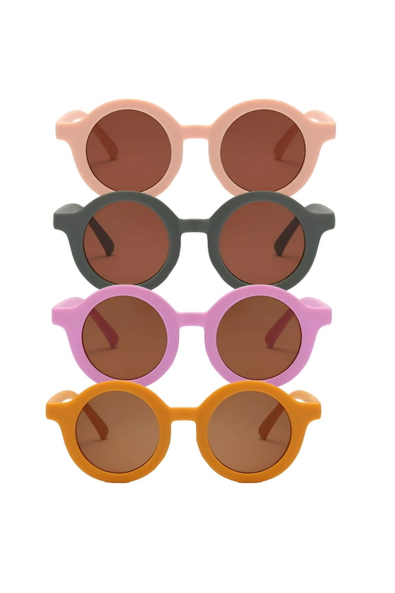 4Pcs Toddler Sunglasses Age 2-4,Ergonomic Shape Toddler Sunglasses,Won’T Slip Off Toddler Sunglasses Age 1-2,Multicolor