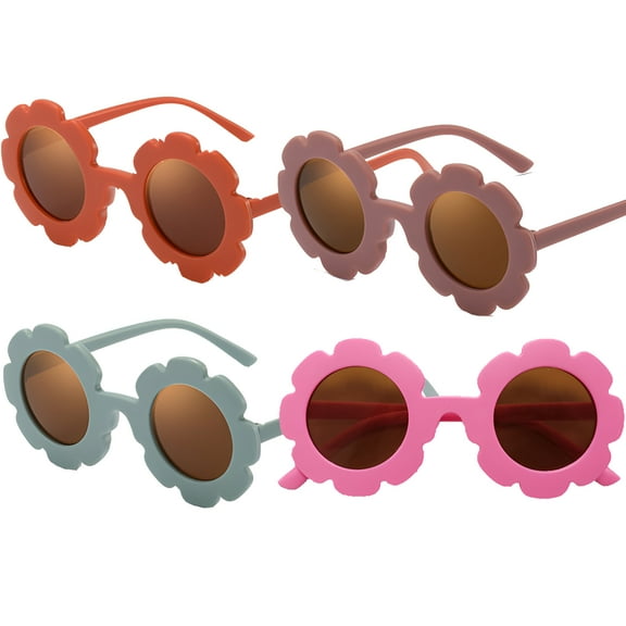 GJX 4Pcs Toddler Sunglasses Age 2-4,Full Uv Protection Toddler Sunglasses,Ensures Eye Safety Outdoors Toddler Sunglasses Age 1-2,Multicolor