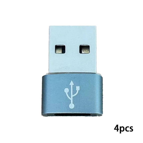 GJX 4Pcs Usb A to Usb Type C Adapter,Fast Charging and Data Transfer Usb A to Type C Cable Adapter,Reversible Type-C Connector Mini Design for Efficient Transfer Usb C Converter,Blue