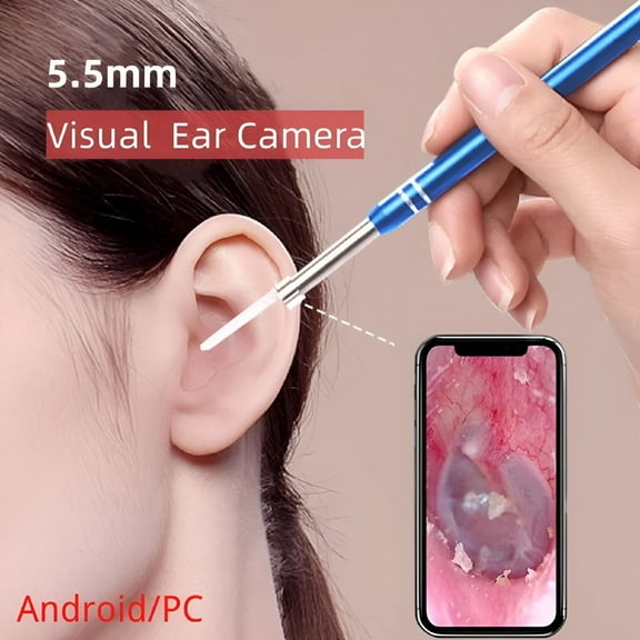 XIRQI 5.5MM HD Visual Ear Endoscope, 3-in-1 USB Otoscope for Ear Wax Cleaning, Android & PC