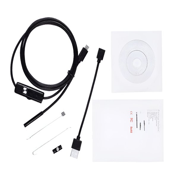 GJX 5.5mm USB Endoscope Camera, Semi-Rigid Borescope with 6 Adjustable LEDs, IP67 Waterproof Inspection Cable for Android PC Mac, Automotive Plumbing Wall Cavity Diagnostic Tool