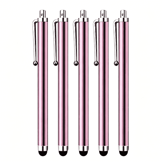 GJX 5 Pack Stylus Pen for All capacitive Touch Screens Suitable for iPhone Ipad Galaxy Tablets (Pink)