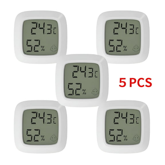GJX 5 Packs Indoor Digital Hygrometer Thermometer Mini Hygrometer Thermometer Tabletop/Wall-mountable/Magnet-mountable