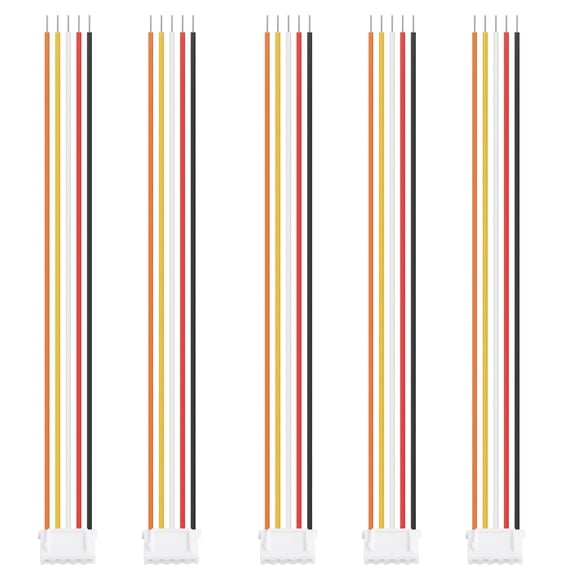 GJX 5 Set 5 Pins Single Head Male Flat Ribbon Cables, 50Cm \/ 20" | Flat Ribbon Dupont Jumper Wire Kit, 2.54Mm Pitch, Single Head, Multicolored Breadboard Cables for Raspberry Pi &Amp; Diy