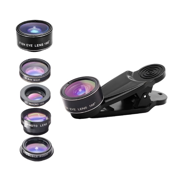 GJX 5 in 1 Camera Lens for Smart Phones, Black