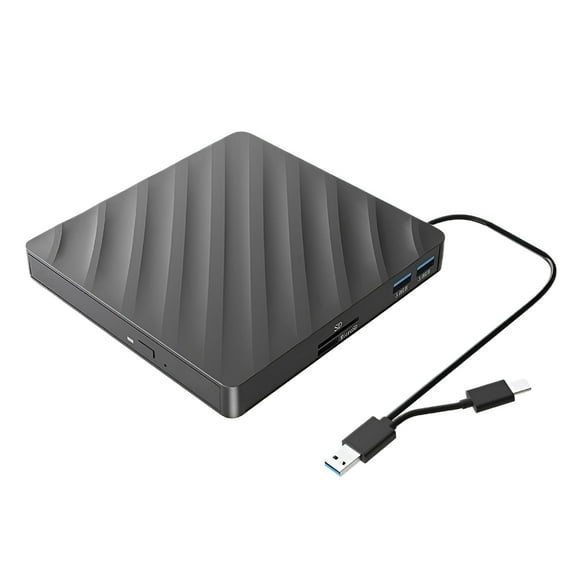 GJX 5-in-1 External Blu-Ray Drive USB Type-C Multifunction BD-Combo Optical Drive CD DVD Burner Player, Portable and Lightweight