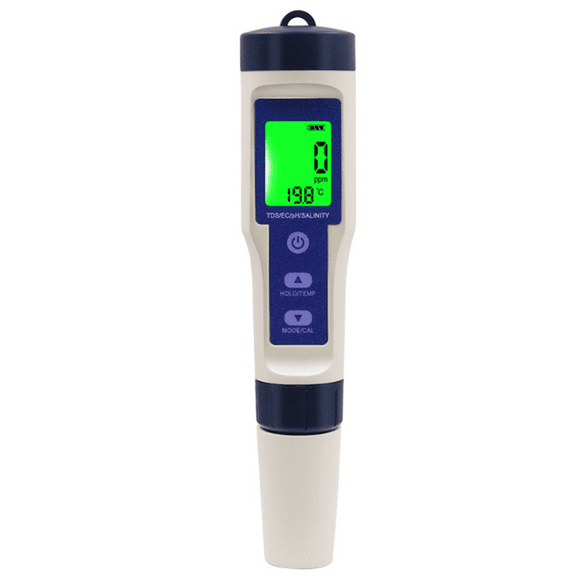 GJX 5-in-1 TDS Meter with Backlight Display,Digital PH Meter for Aquarium and Sea Water,Comprehensive Water Testing Kits for Drinking Water