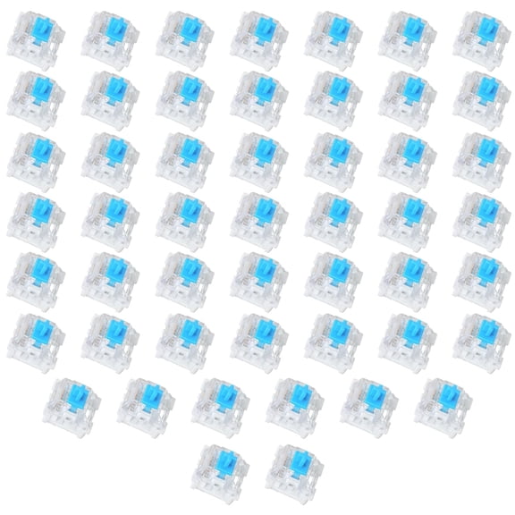 GJX 50 Pieces Blue Mechanical Keyboard Switches, 3 Pin Pre-Lubricated Clicky Key Switches, Dustproof and Waterproof Keyboard Accessories for Mechanical Gaming Keyboards