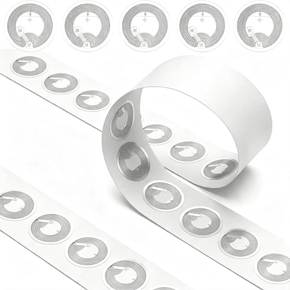 GJX 50Pcs Nfc Tags Sticker with Ntag215 Chip Nfc Stickers Adhesive Labels Transparent Rfid Tags Rewritable 504 Bytes Memory Suitable for All Nfc-Enabled Devices and Smartphones
