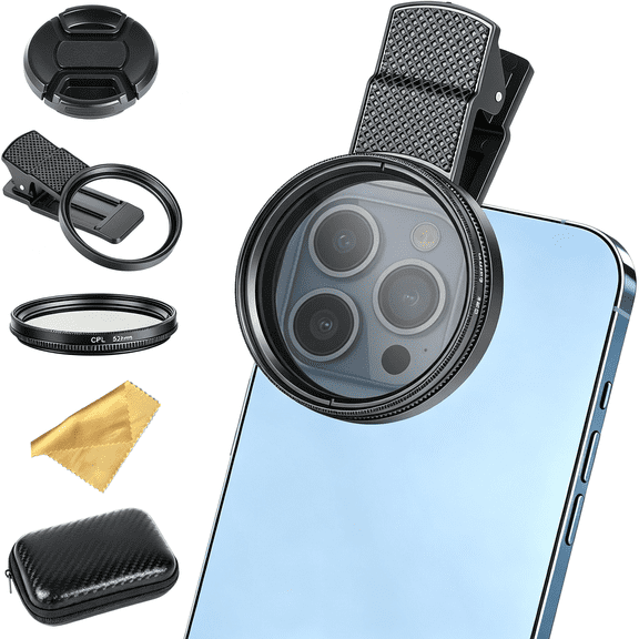 GJX 52Mm Circular Polarizer Filter for Iphone and Android,Cpl Lens Filter,Multi-Layer Coated,Hd Transparent,Anti-Reflection,For Dslr Mirrorless Cameras