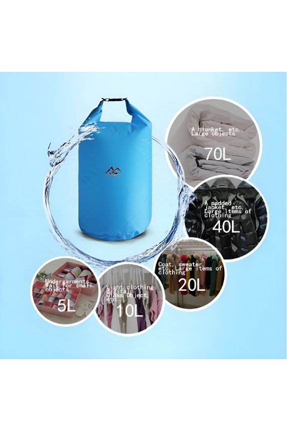 5L/10L/20L/40L/70L Outdoor Dry Waterproof Bag, Dry Bag Sack Waterproof Floating Dry Gear Bags For Boating Fishing Rafting Swimming